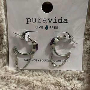 PuraVida Jewelry of the Month Club lavender earrings